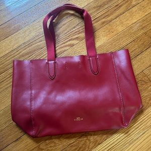 Coach Derby Tote in red leather